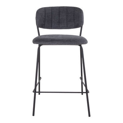 Alicante Counter chair - Counter chair in dark gray fabric with black metal legs HN1103 - 2 - pcs
