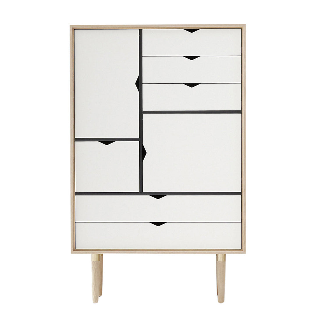 Andersen Furniture - S5 opbevaringsmøbel i hvidolie med hvid front - B83xD43xH132 cm - Andersen Furniture - DesignGaragen.dk