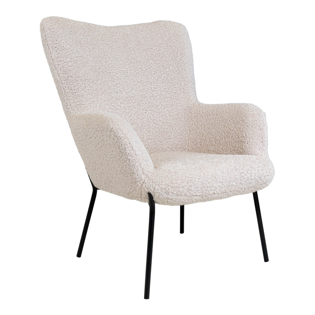 Glasgow chair - chair in white artificial lambskin with black legs - 1 - pcs