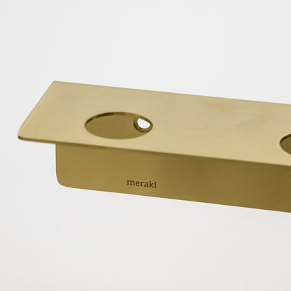 Meraki bottle suspension with hooks, brushed brass finish