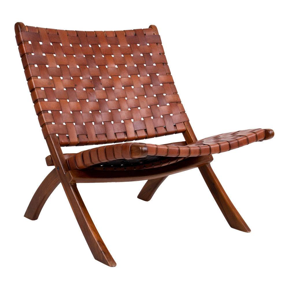 Perugia Folding chair - Folding chair with brown leather - 1 - pcs