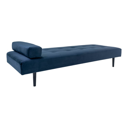 Capri Daybed - Daybed in velor, dark blue with black wooden legs, HN1005