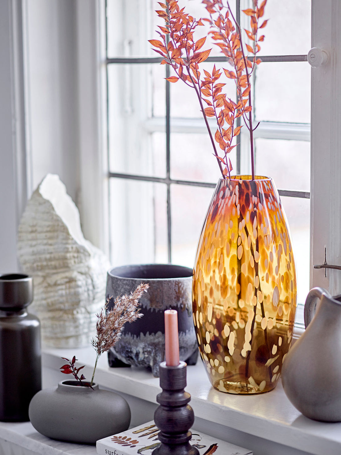 Bloomingville Daraz vase, brown, glass
