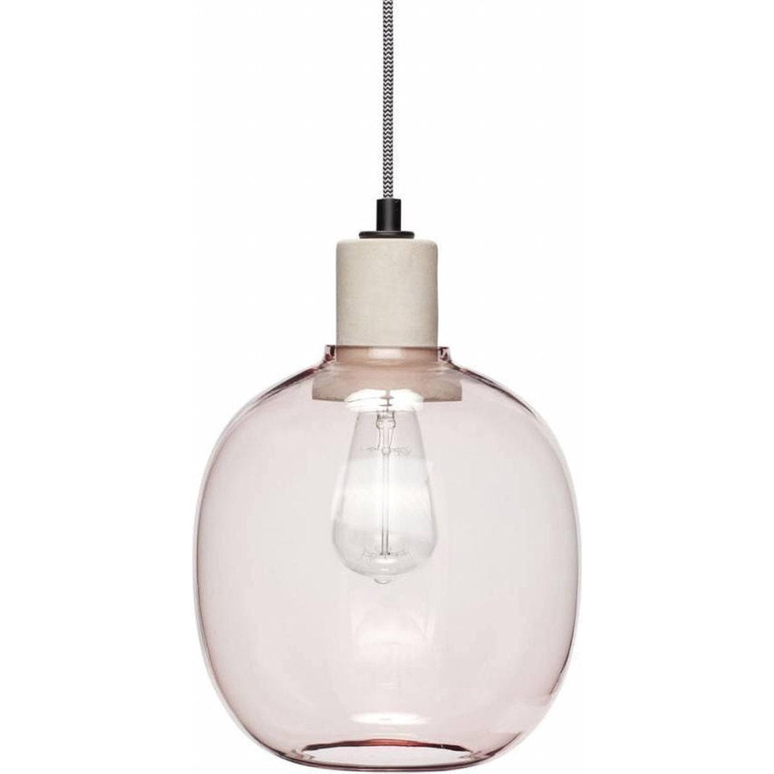 Hübsch - pendant glass rose concrete - Ø23xH30cm