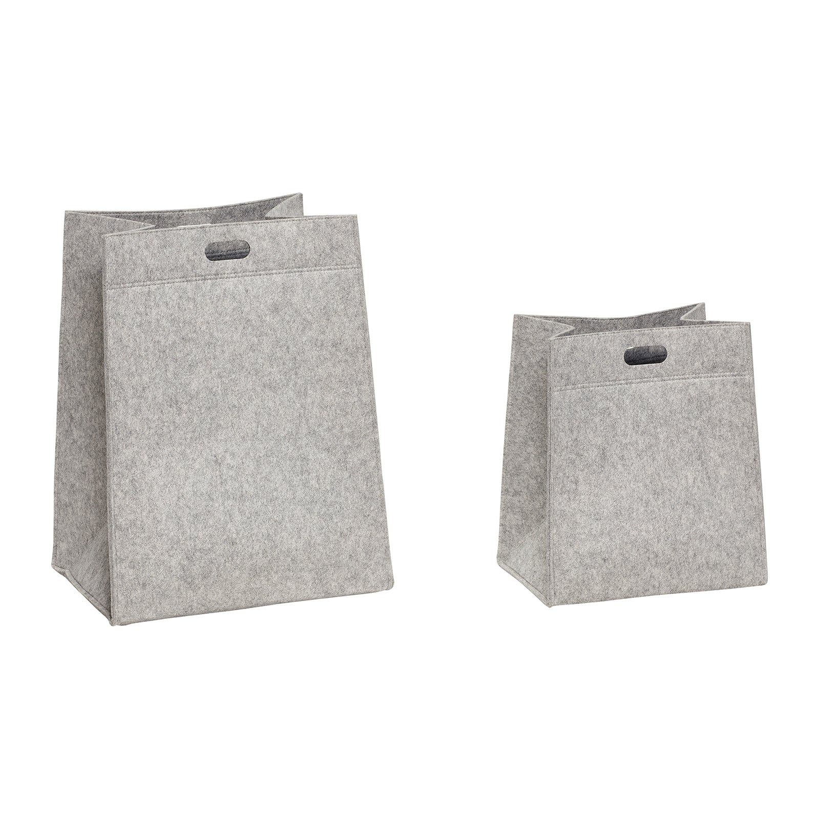 Hübsch - Felt basket, grey, square, s/2 - Several sizes