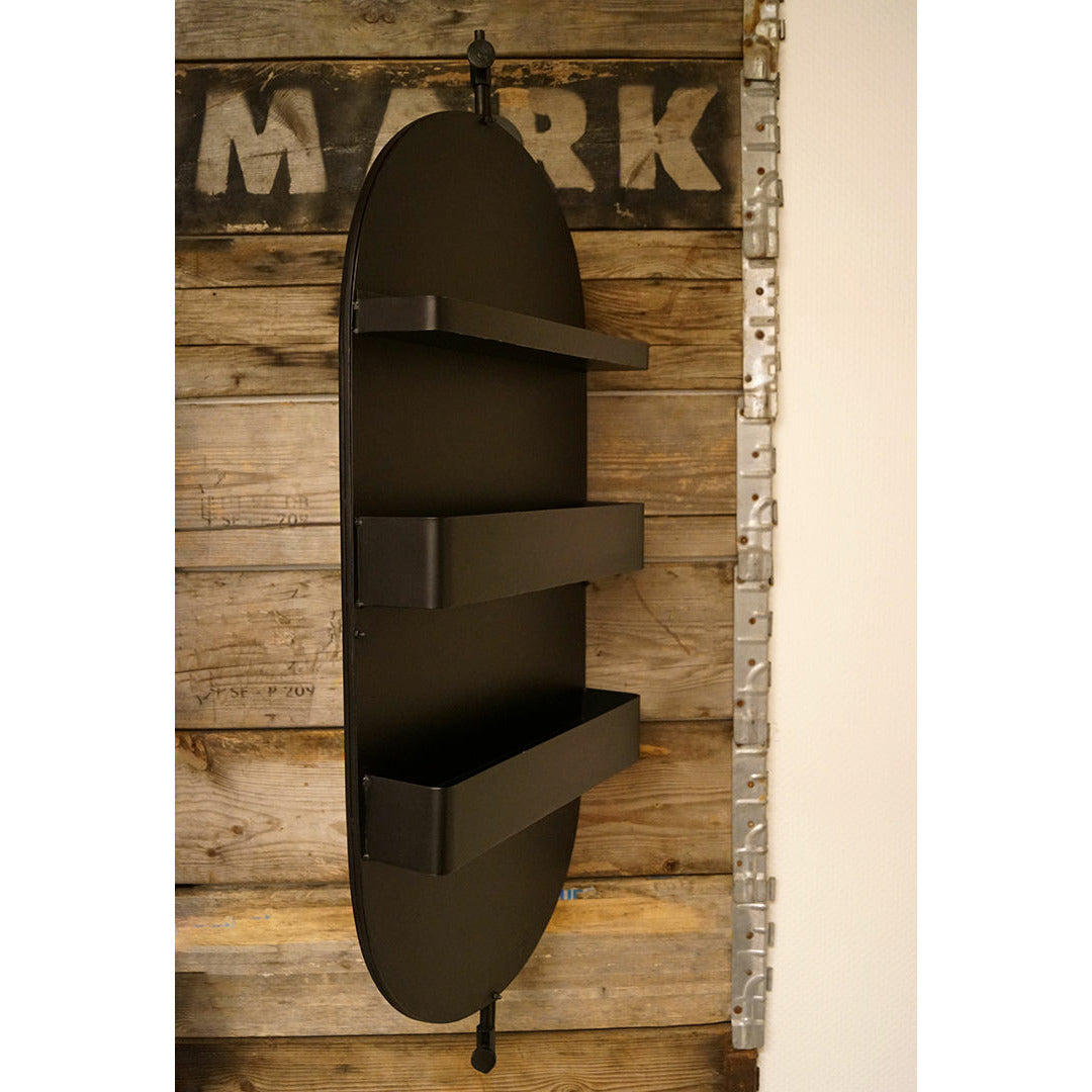 Trademark Living David swivel mirror with shelves