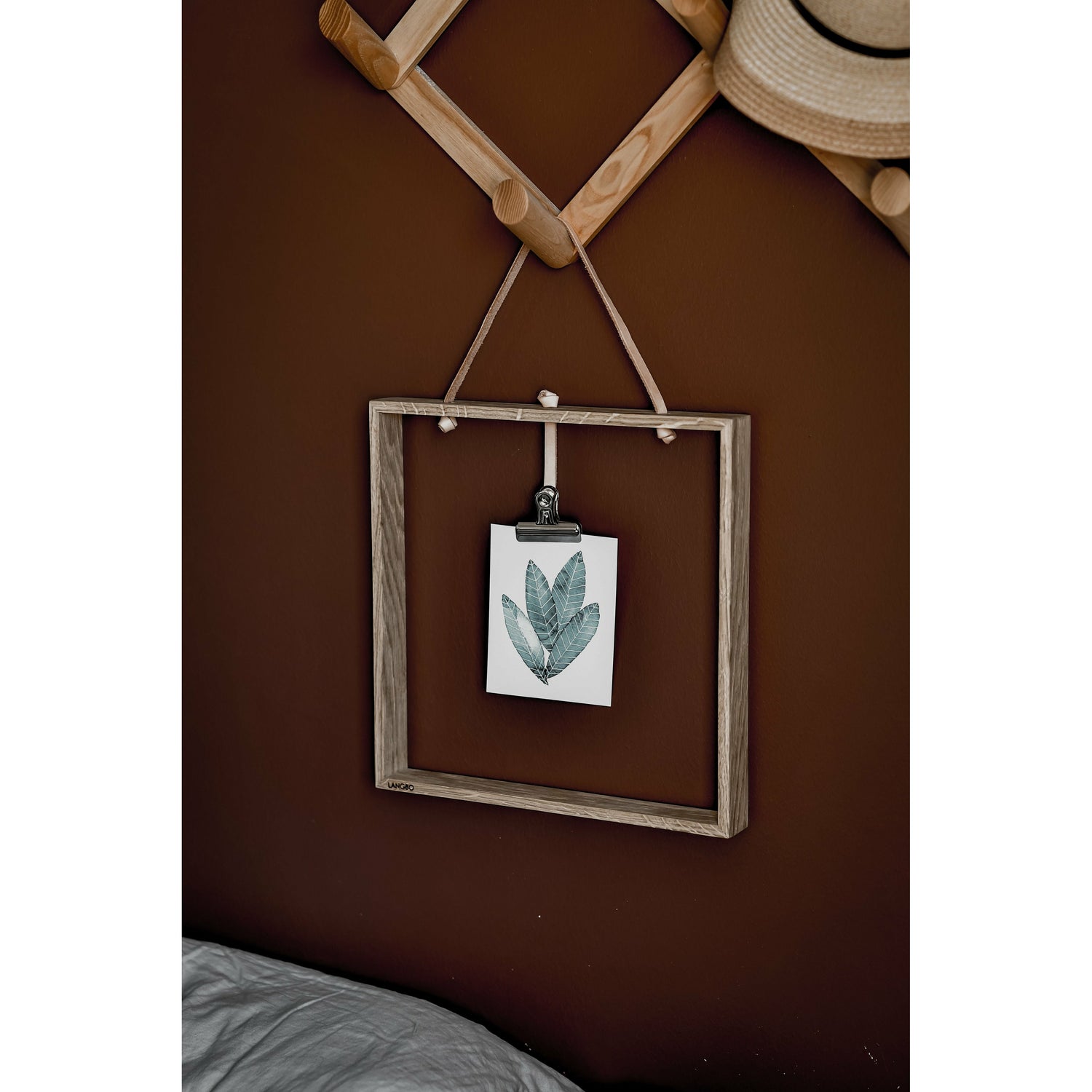 Langbo Square Frame - Natural Oiled Oak / Chrome