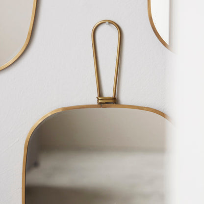 Meraki mirror with frame, antique brass