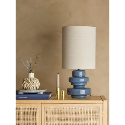 Bloomingville Fabiola table lamp, blue, glass