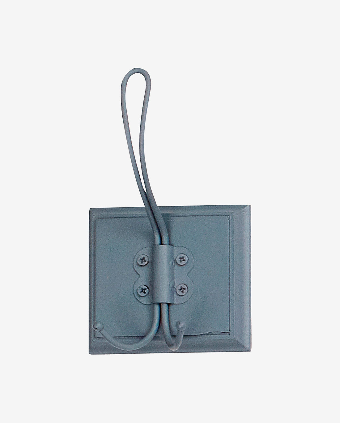 Wood and metal hooks - 9x10 cm - dusty blue