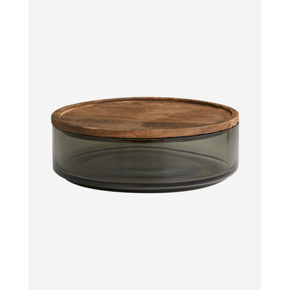 Nordal - Basil Storage Glass with Wood lid - 1300 ml