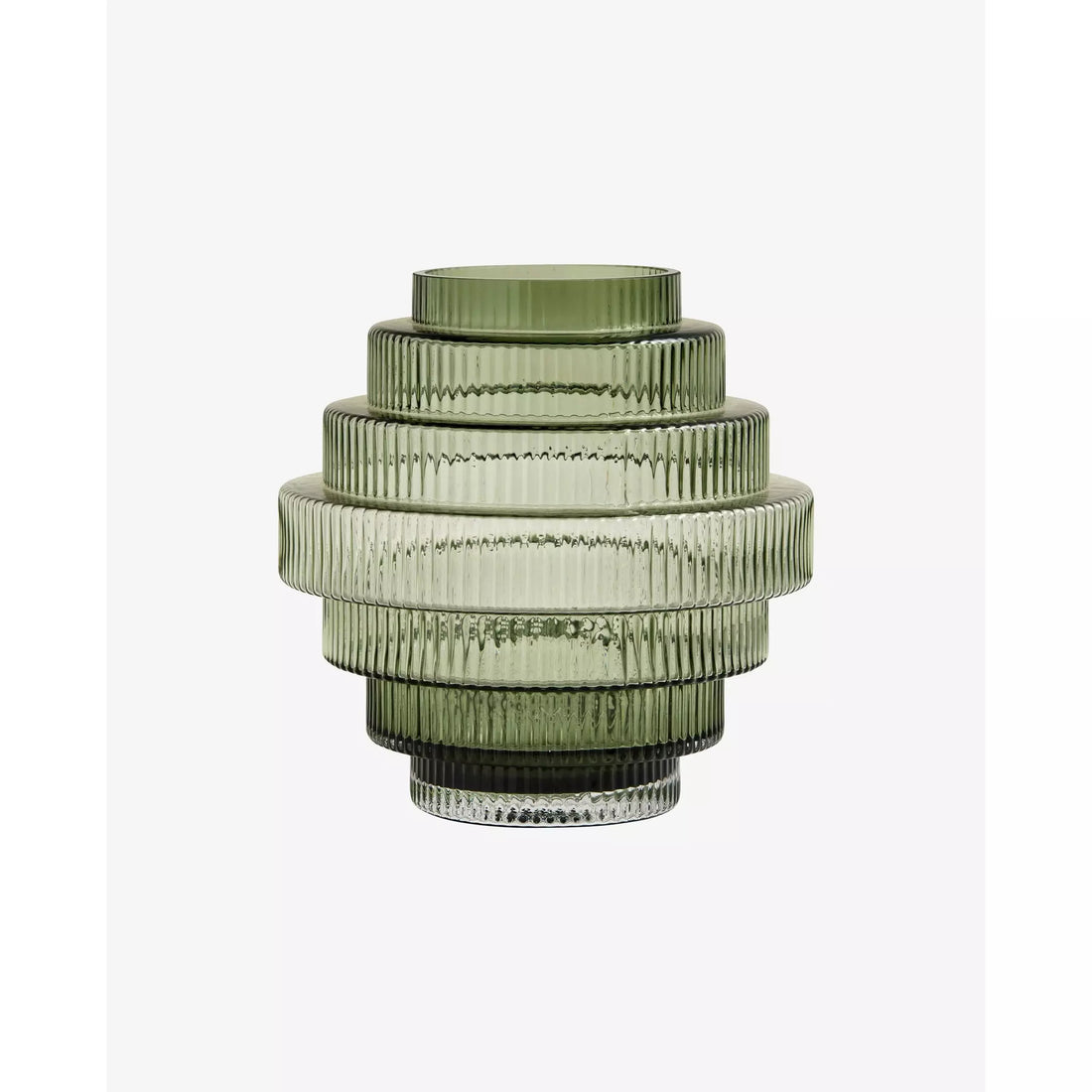 Nordal - Rill vase with grooves - H24 cm - Vissen Green