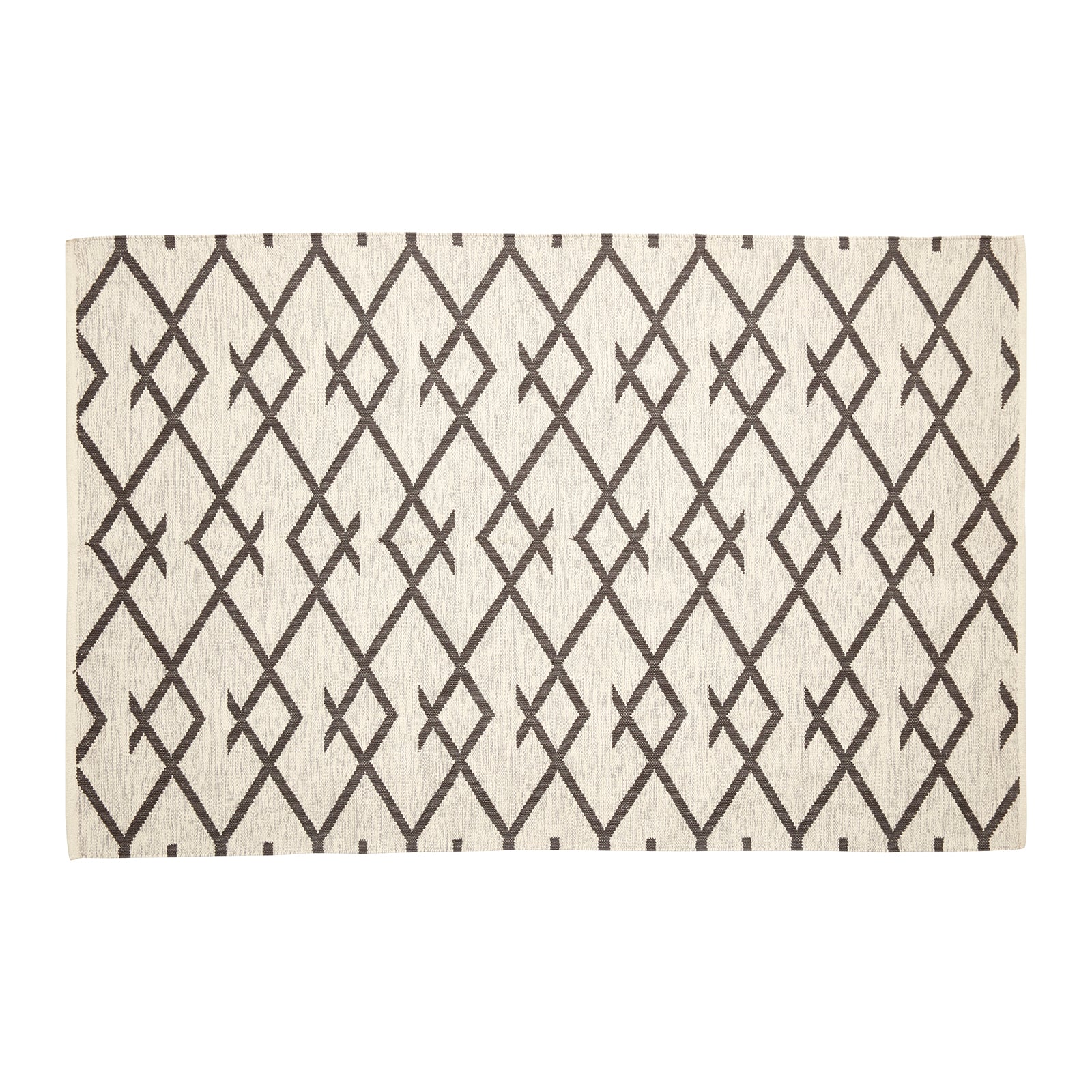 Hübsch - Carpet, woven, cotton, nature/grey - 120×180 cm