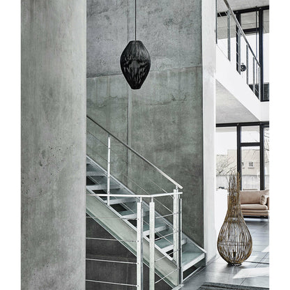 Lampe Fishtrap M - Sort - Bambus/metal - H: 45 Ø: 28 cm - Muubs - DesignGaragen.dk