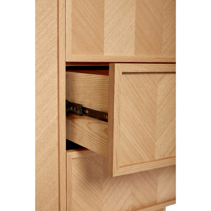 Hübsch - Cabinet, Oak, FSC, Herring Bone, Nature - 100x52x180cm