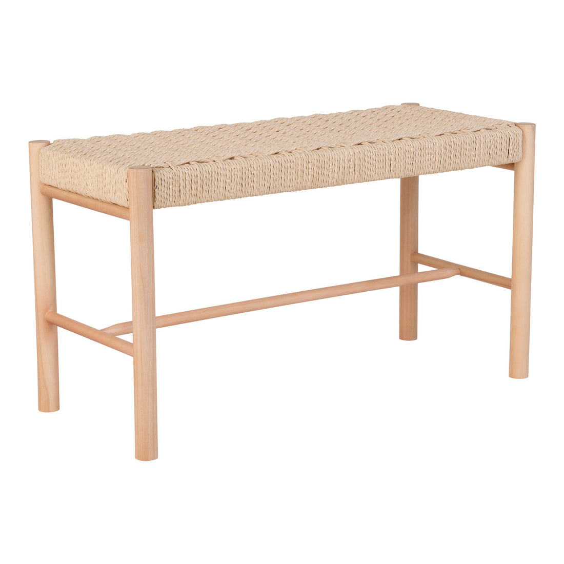 Abano bench - bench in poplar with natural braid seat, nature, 35x80x45 cm - 1 - pcs