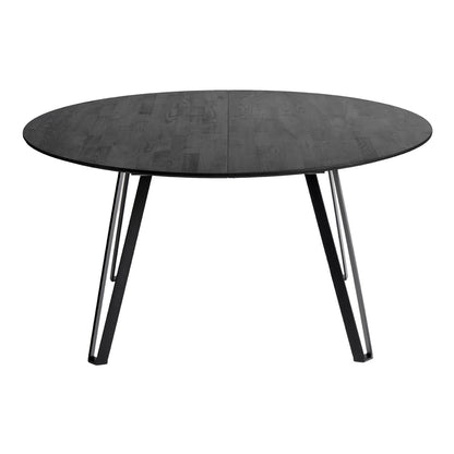 Muubs Spisebord Space Black Ø150 - Woca sort - Ask m/stålben - H: 75 Ø: 150 cm - DesignGaragen.dk.