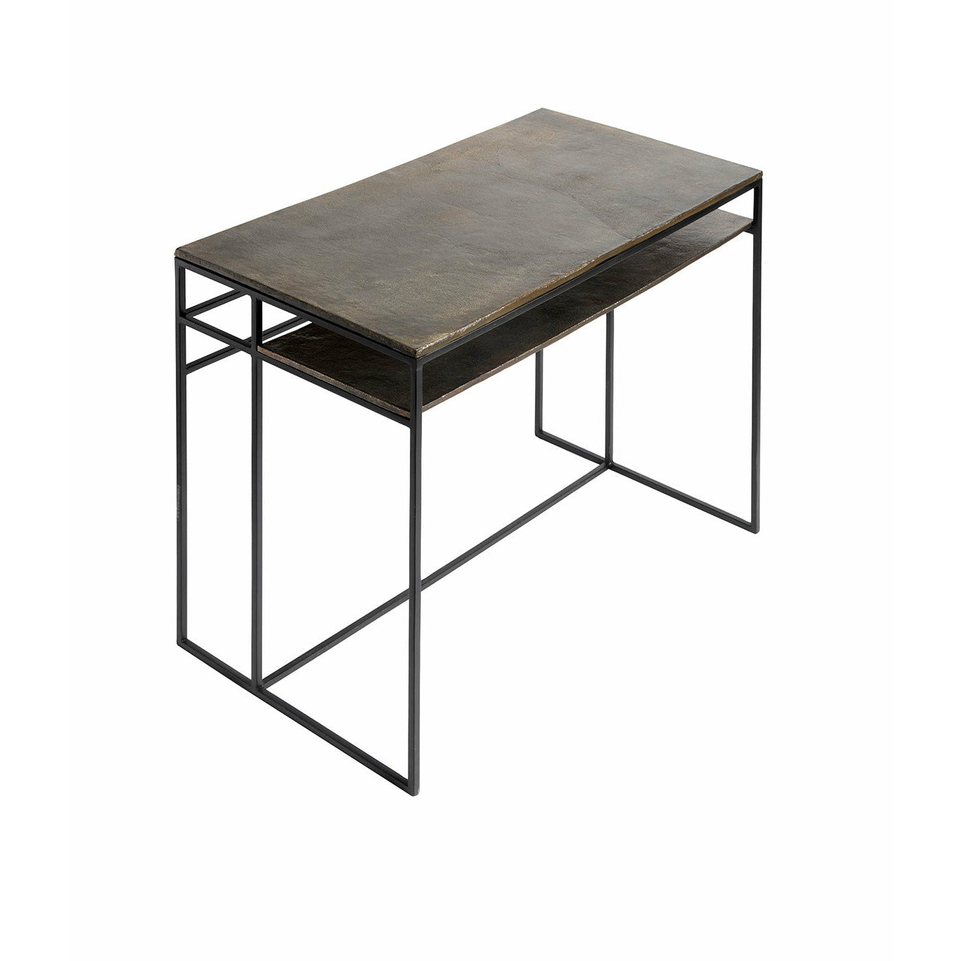 Muubs Skrivebord Hitch - Antique brass/black - Iron frame w/ alu top - W: 50 H: 74 L: 90 cm - DesignGaragen.dk.