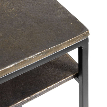 Muubs Skrivebord Hitch - Antique brass/black - Iron frame w/ alu top - W: 50 H: 74 L: 90 cm - DesignGaragen.dk.