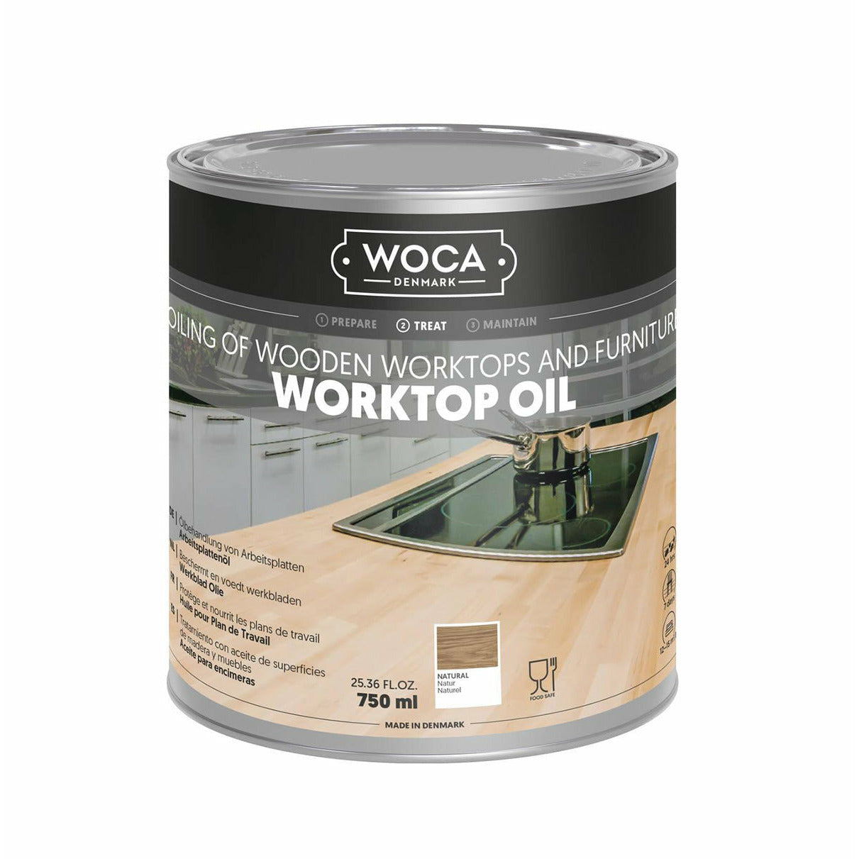 Muubs Worktop Oil natural Woca 750 ml - Natural - Olie - H: 12 Ø: 11 cm - DesignGaragen.dk.