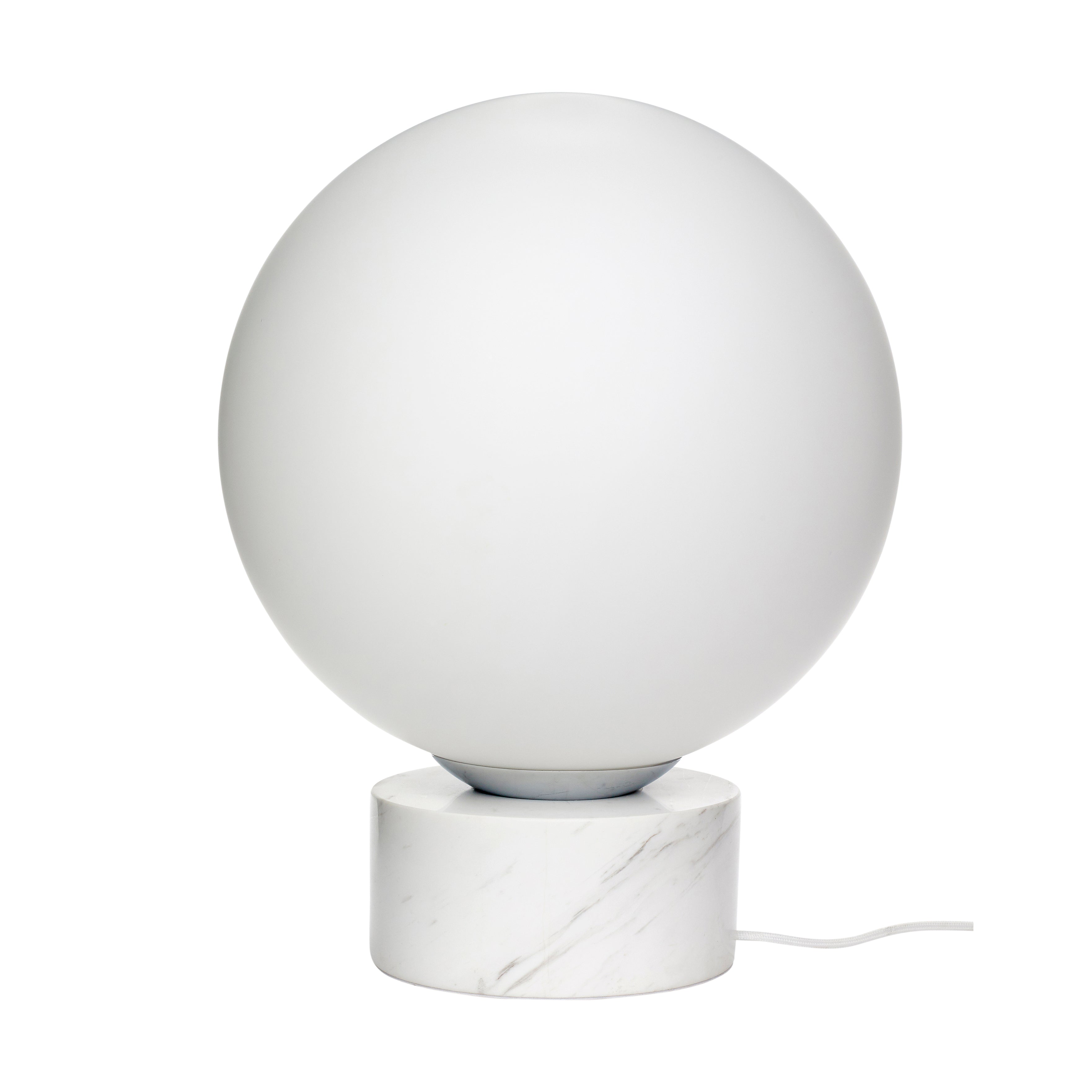Hübsch Gulvlampe, marmor/glas, hvid - ø40xh50cm, E27/40W - DesignGaragen.dk.