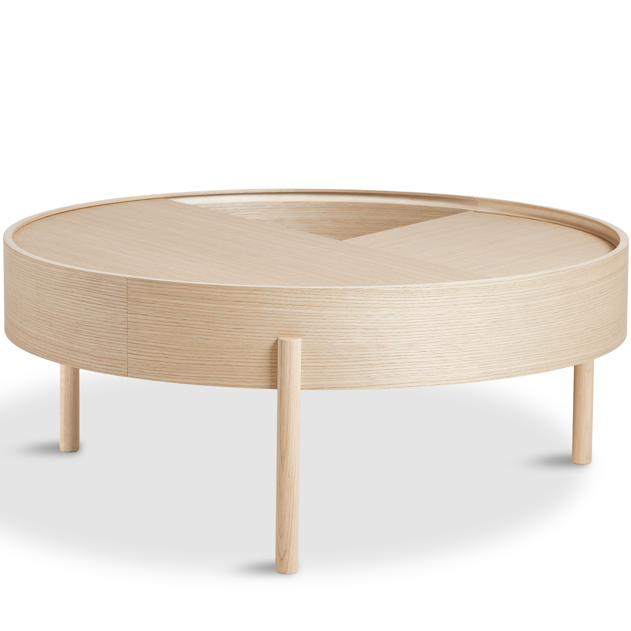 WOUD -  Arc coffee table (89 cm) - White pigmented ash