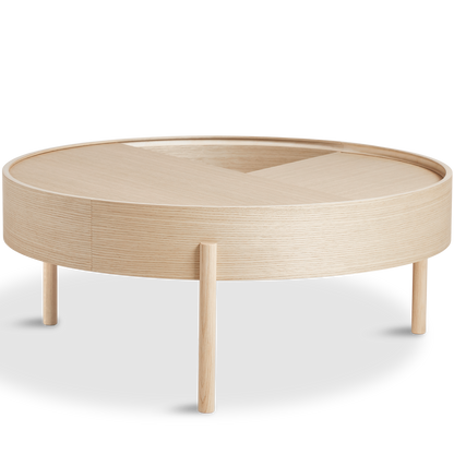 WOUD -  Arc coffee table (89 cm) - White pigmented ash