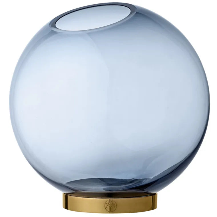 AYTM Globe Rund Glasvase Navy/Guld lille - AYTM - DesignGaragen.dk