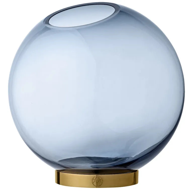 Aytm Globe Round Glass Vase Navy/Gold Great