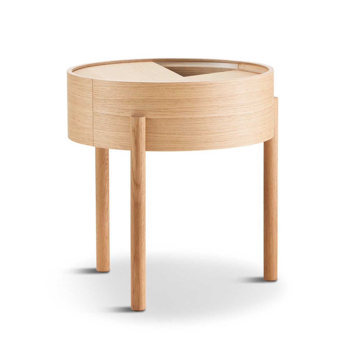 WOUD -  Arc side table (42 cm) - White pigmented lacquered oak