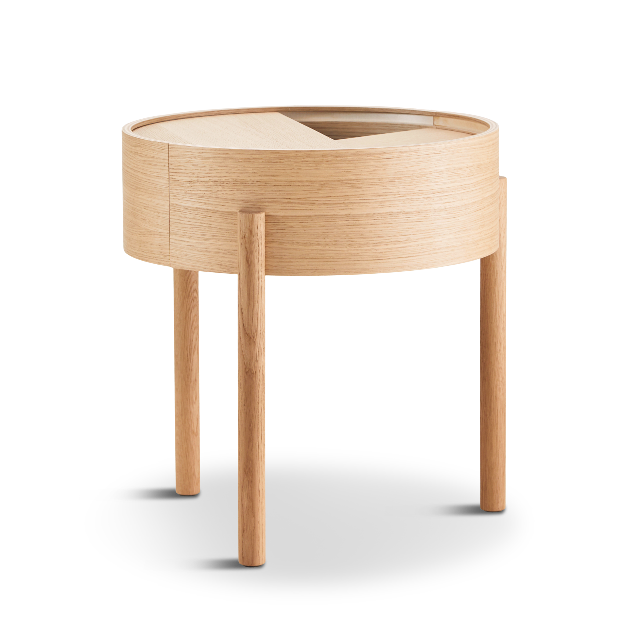 WOUD -  Arc side table (42 cm) - White pigmented lacquered oak