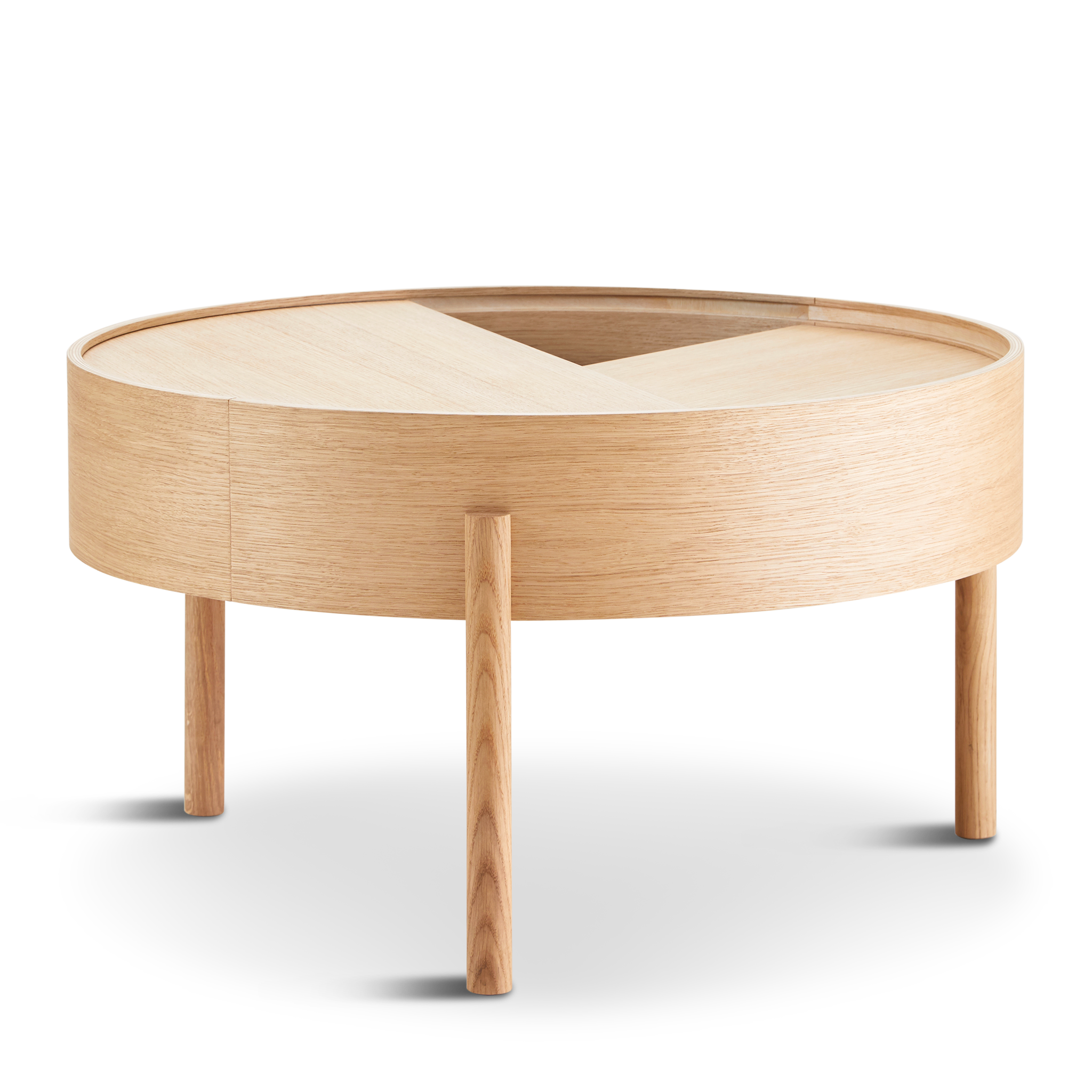 WOUD -  Arc coffee table (66 cm) - White pigmented lacquered oak