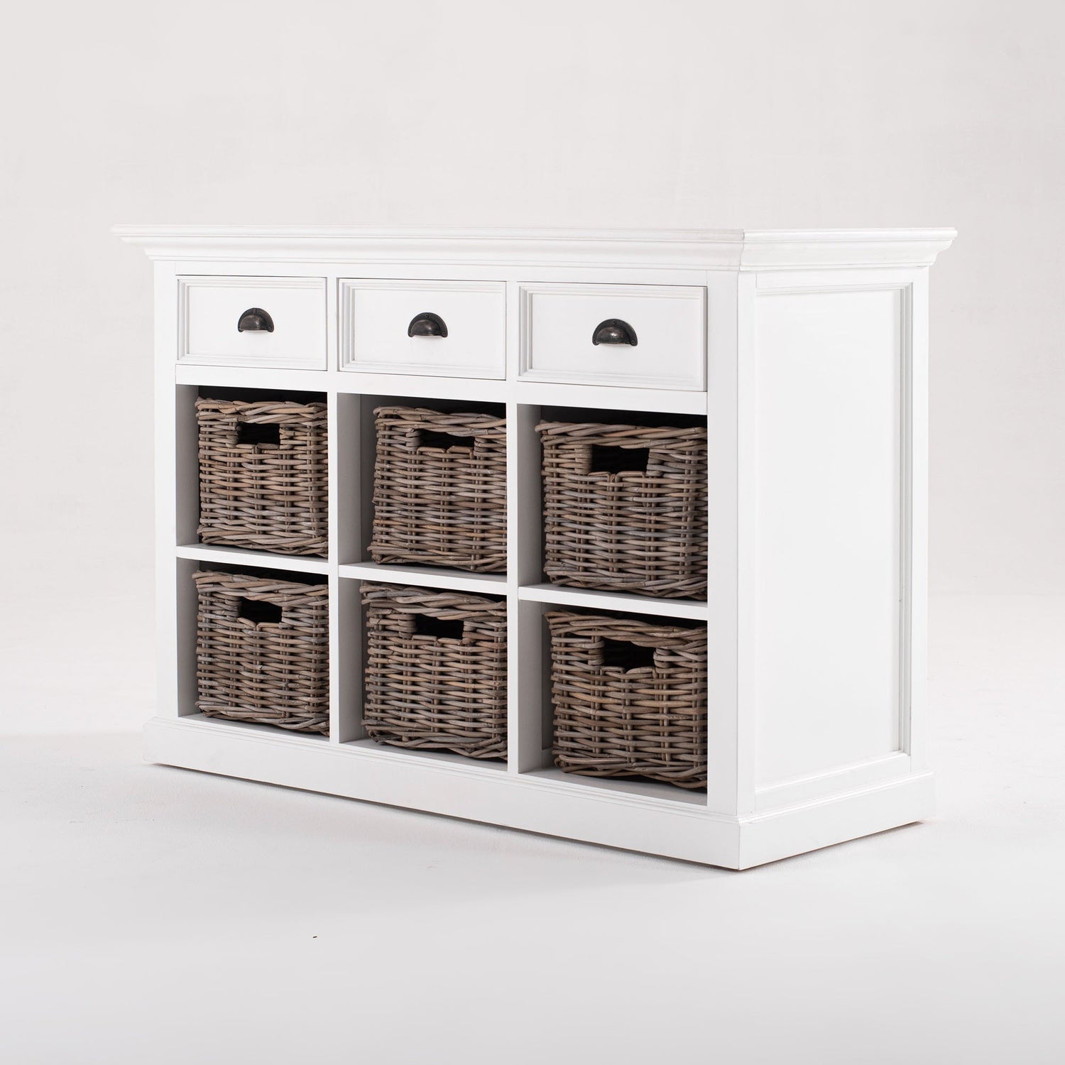 Halifax sideboard with 6 wicker drawers