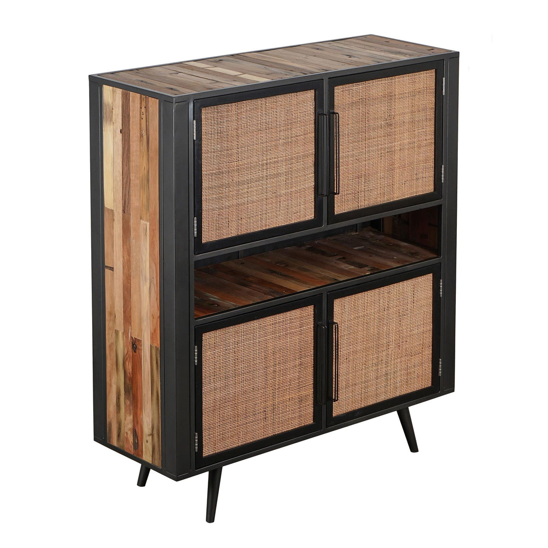 Nordic Rattan sideboard with 4 doors and 3 drawers