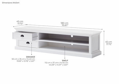 Halifax TV table with 2 drawers 180.00 cm