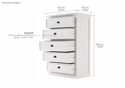 Halifax high dresser with 5 drawers