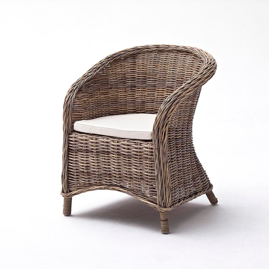 WickerWorks Bonsun wicker chair with cushions (sold as pair)