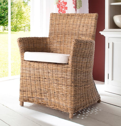 WickerWorks Bishop wicker chair with cushions (sold as pair)