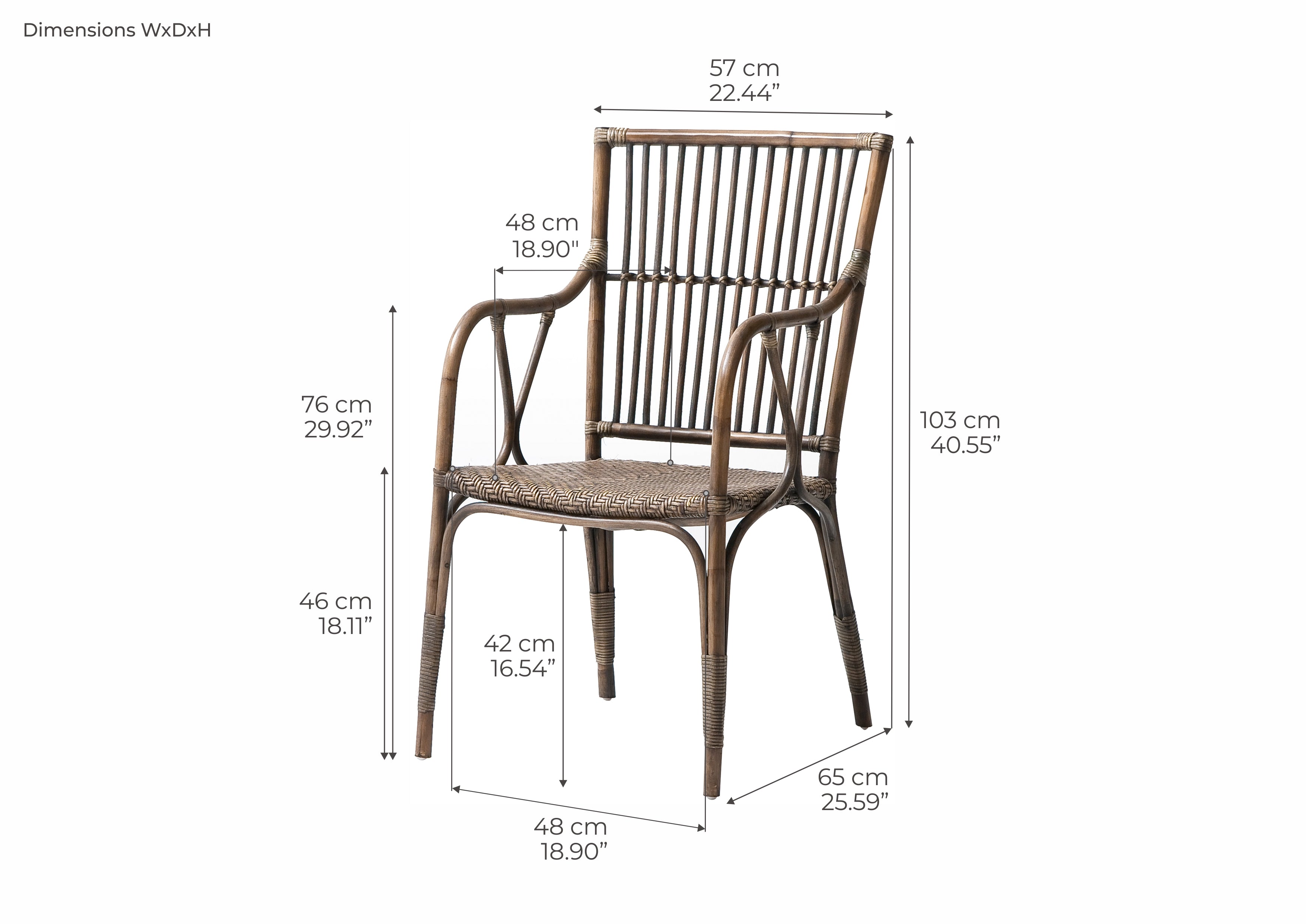 WickerWorks Duke Curve Chair (set with 2 pieces)