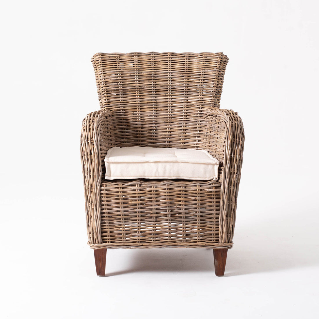 WickerWorks Baroness wicker chair with cushions (sold as pair)