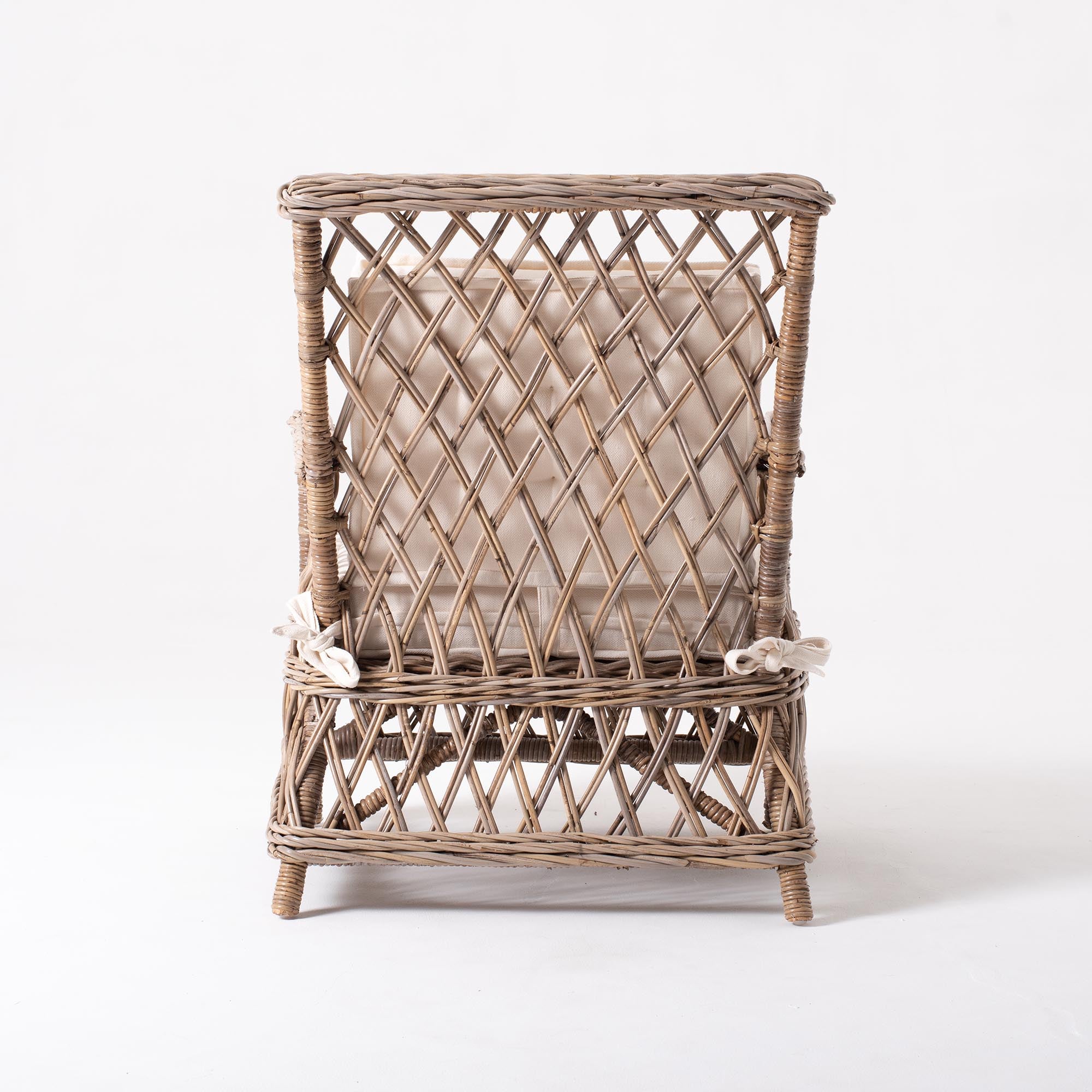 2 pcs. WickerWorks Marquis hand -braided armchair in natural rattan with cushions (sold as pair)