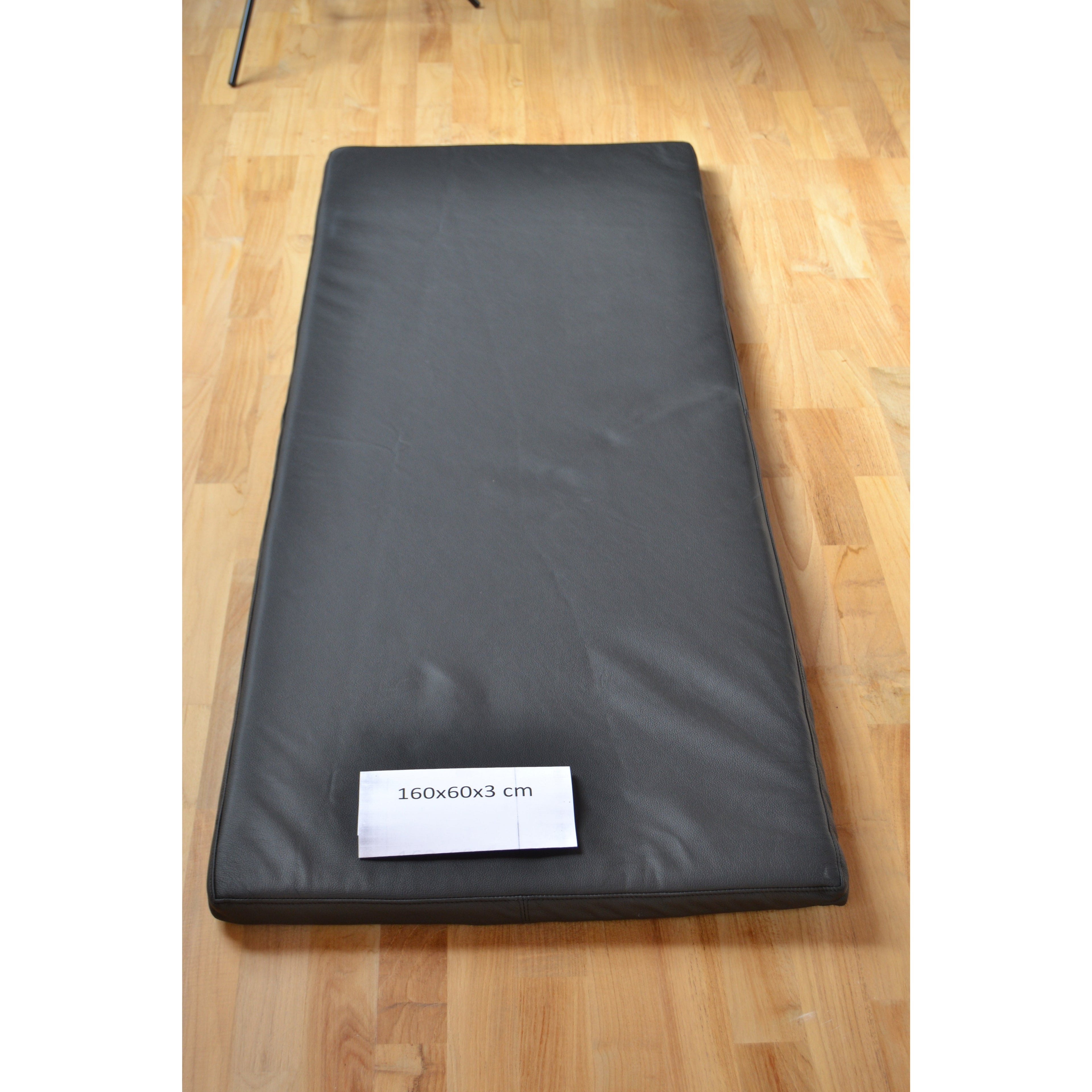 Black leather cushion 160x60x3 cm
