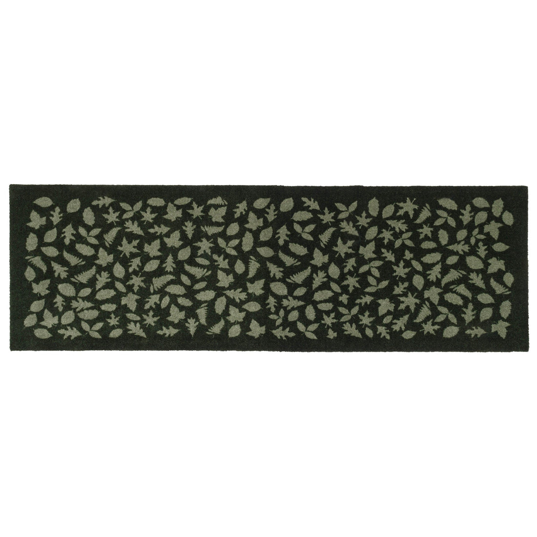 YELLOW MAT 67 x 200 CM - LEAVES/DARK GREEN