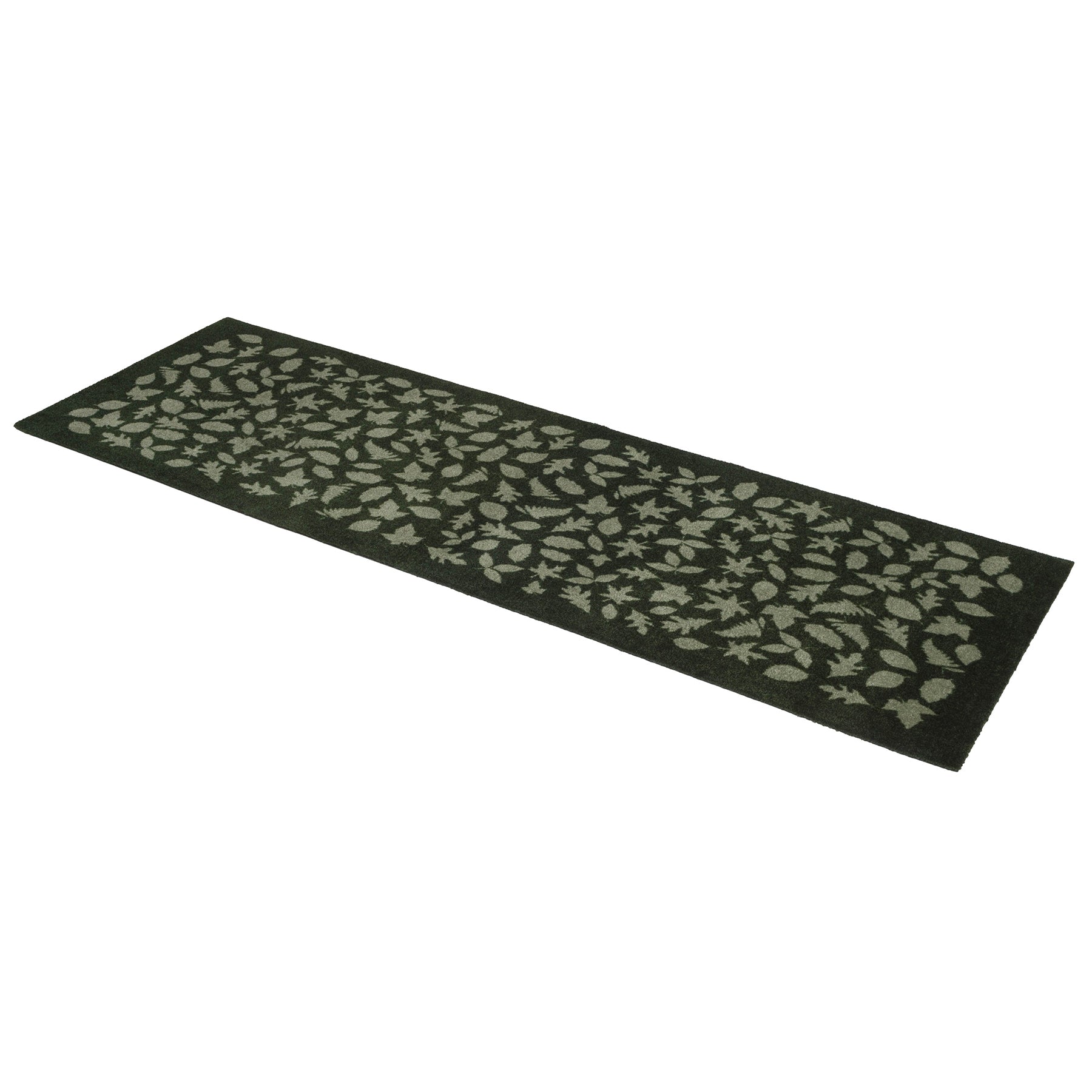 GULVMÅTTE 67 x 200 CM - LEAVES/DARK GREEN - Tica Copenhagen - DesignGaragen.dk