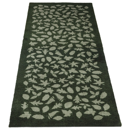 GULVMÅTTE 67 x 200 CM - LEAVES/DARK GREEN - Tica Copenhagen - DesignGaragen.dk