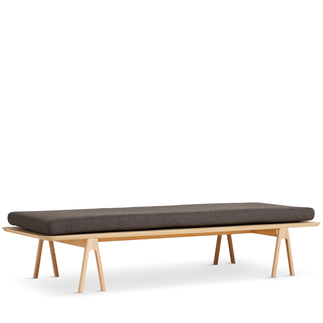 Woud - Level Daybed - Dark Brown Bouklé/Oak 190x76.50x41 cm