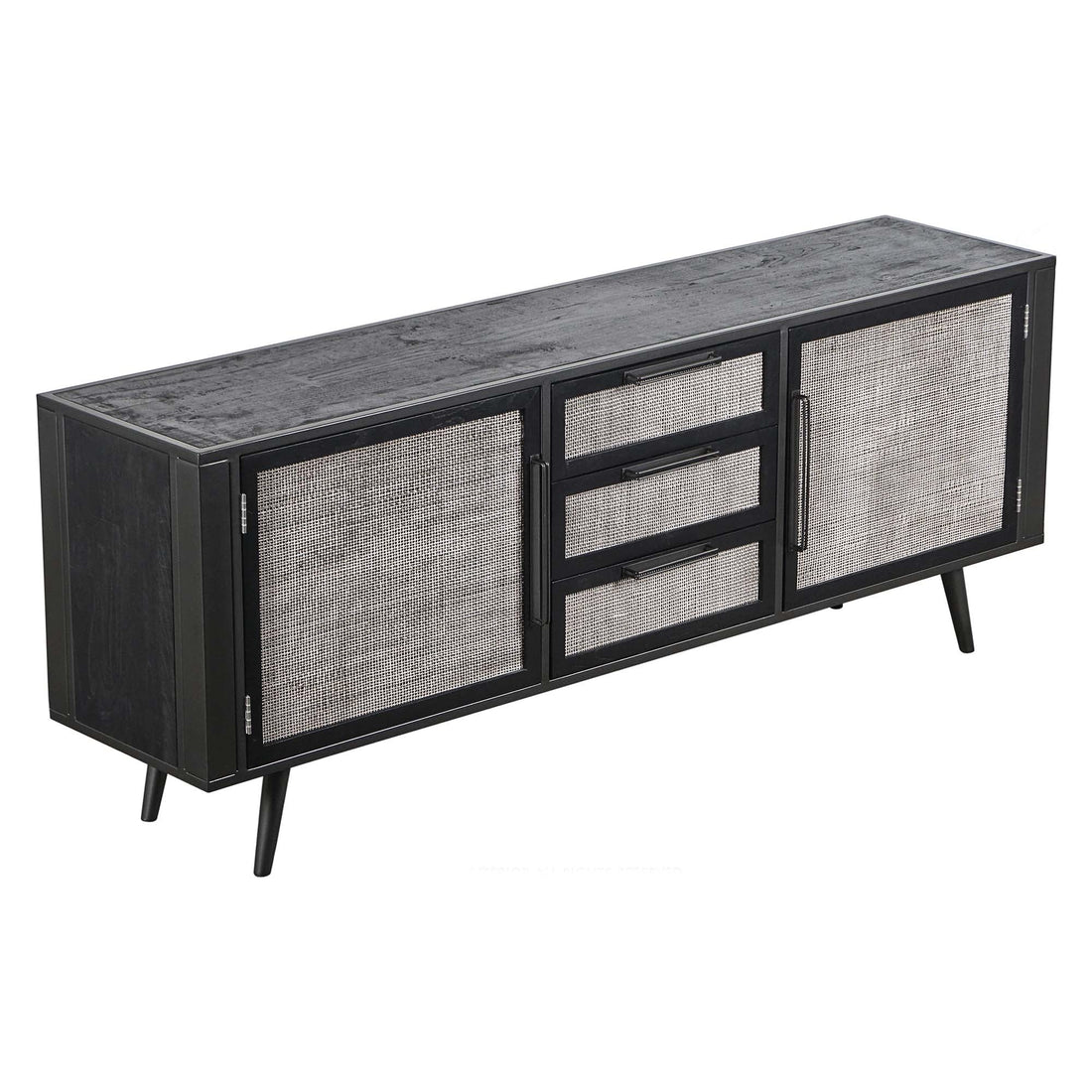 Nordic Mindi Rattan sideboard with 2 doors and 3 drawers