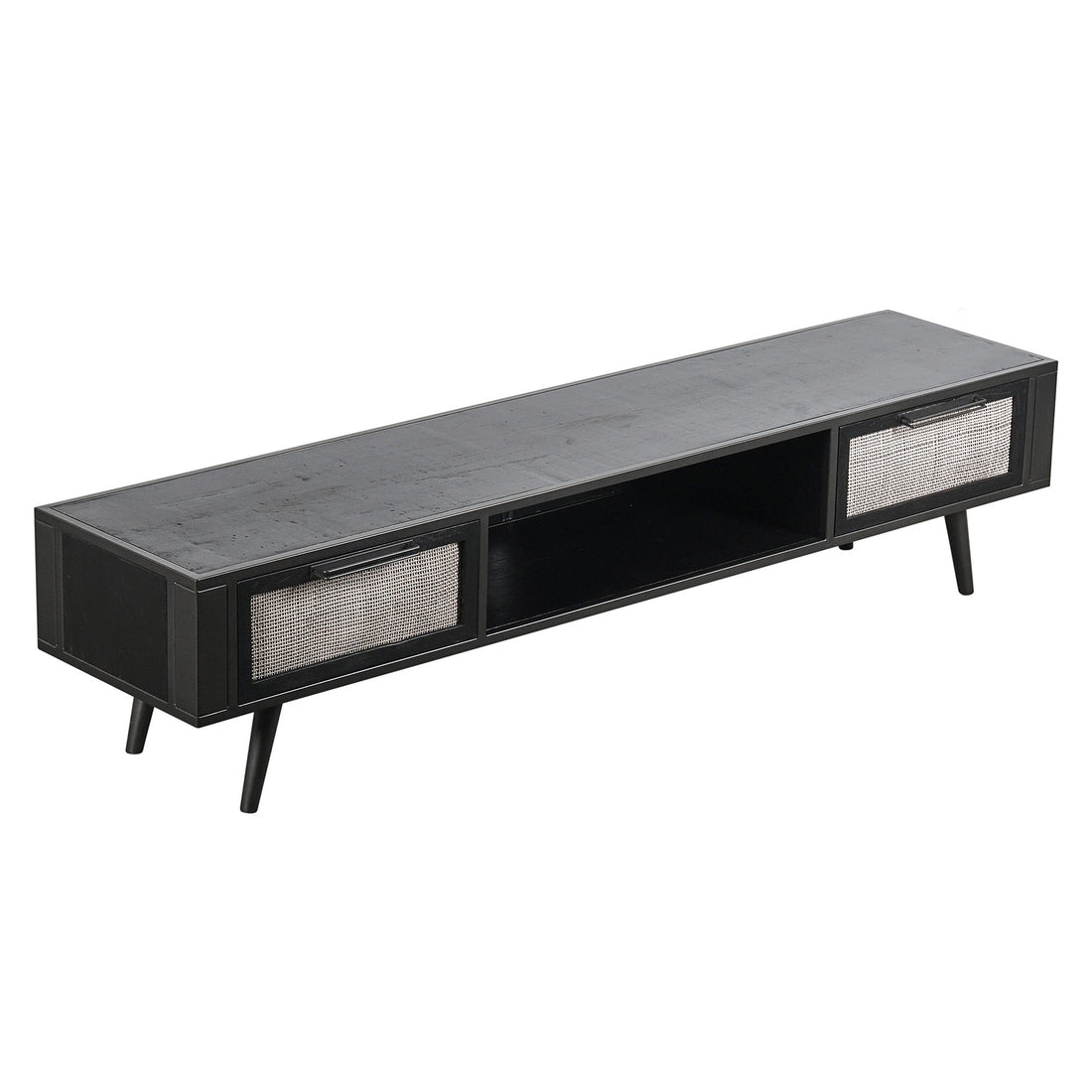Nordic Mindi Rattan TV table with 2 drawers