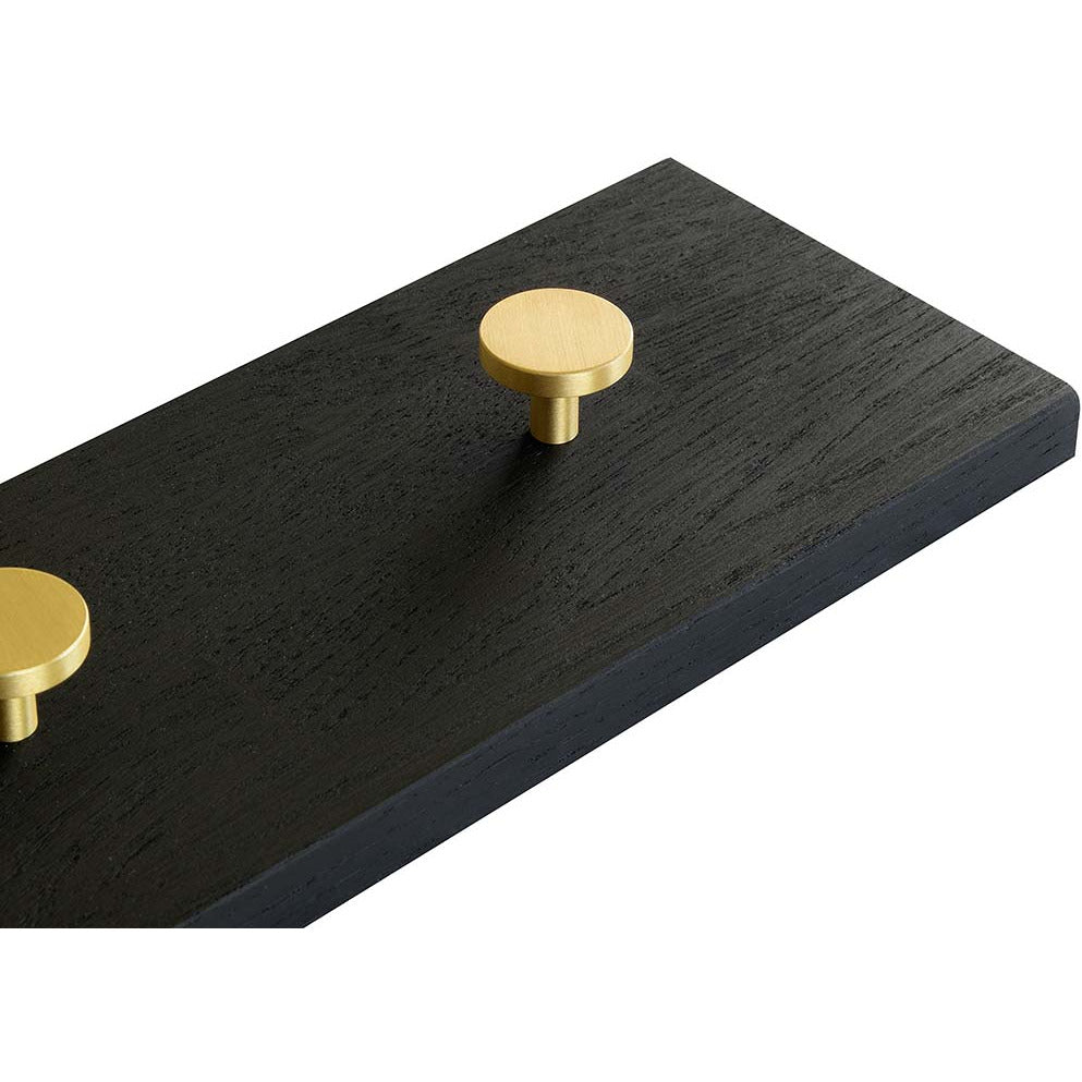 Oak hooks black and brass - 100 cm