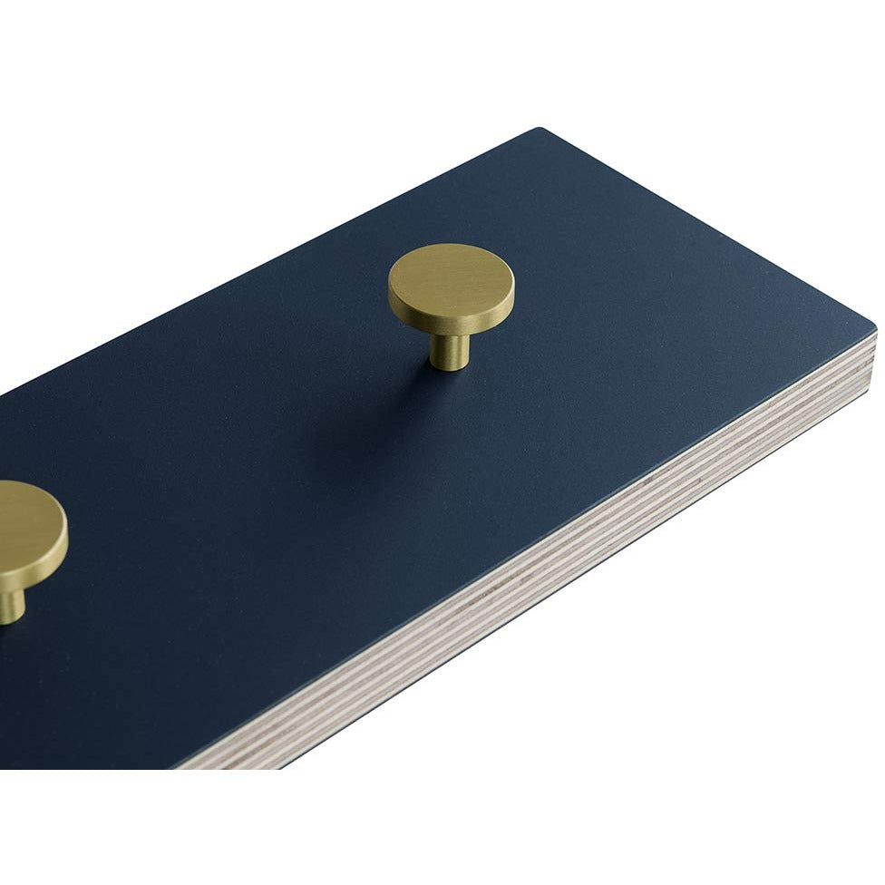 Color hooks in wood dark blue - 70 cm